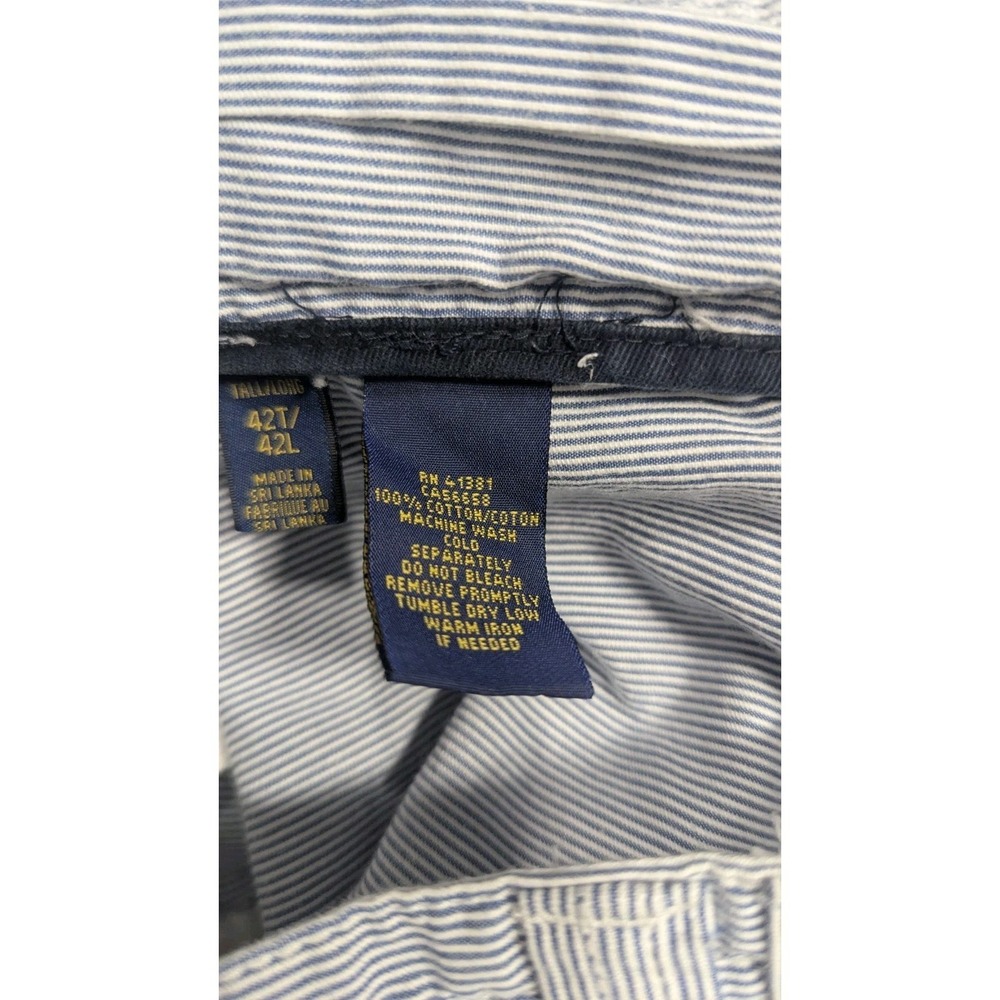 Polo Ralph Lauren Shorts Men's Blue‎ White 42T Seersucker Cargo Chinos Old Money - Picture 15 of 16